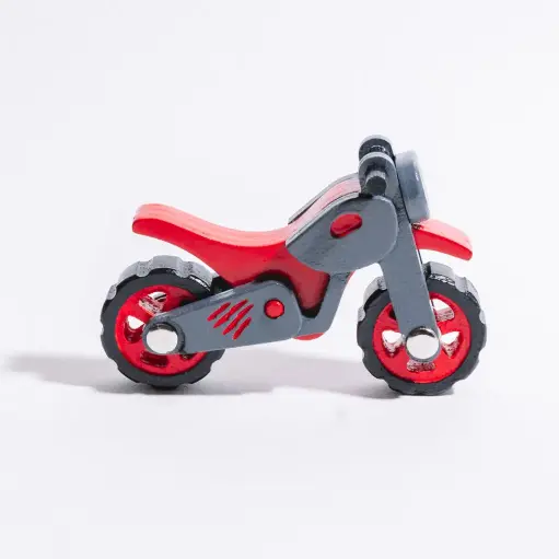 Moto en Bois • Pousyèr • Cross Rouge