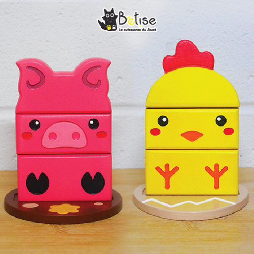 Animaux Empilable • Cochon • Poussin